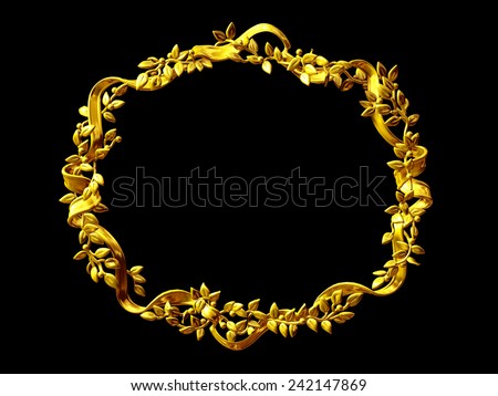 frame with baroque ornaments in gold for pictures or mirror