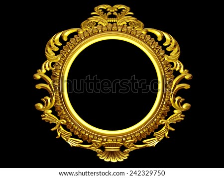 frame with baroque ornaments in gold for pictures or mirror
