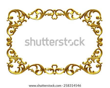 frame with baroque ornaments in gold