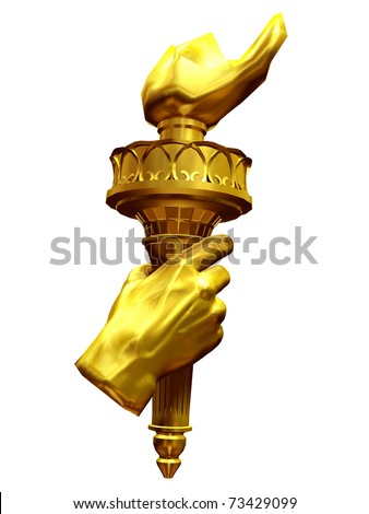 the statue of liberty torch. stock photo : carry the torch