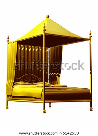 golden canopy bed