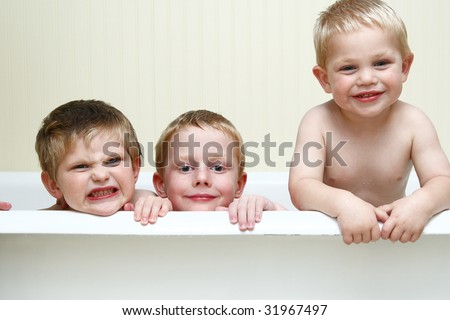 Bath time with the bros