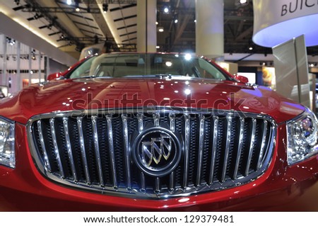 TORONTO-FEBRUARY 22: A red Buick Regal on display during the 40th International Auto Show on February 22, 2013 in Toronto, Canada.