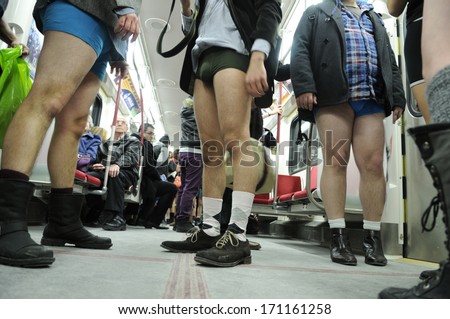 TORONTO-JANUARY 12: Participants without wearing  pants  during the \