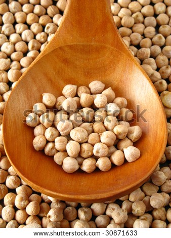 background of chick-peas and spoon