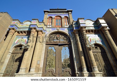TEHRAN - OCTOBER 18: Gate of Parade ground on October 18, 2013 in Tehran.Parade Ground was built in Qajar period and 160 square meters.