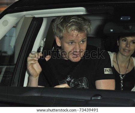 LOS ANGELES - FEBRUARY 6: Television Chef Gordon Ramsey is seen at LAX airport. February 6th 2011 in Los Angeles, California