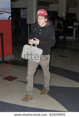 LOS ANGELES-MAY 21: Actor Jesse Eisenberg at LAX airport. May 21 in Los Angeles, California 2010