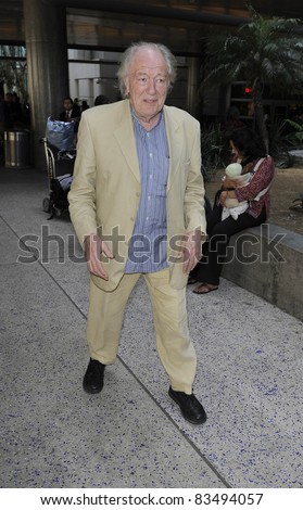 LOS ANGELES-MARCH 29: Harry Potter actor Michael Gambon at LAX airport. March 29 in Los Angeles, California 2011