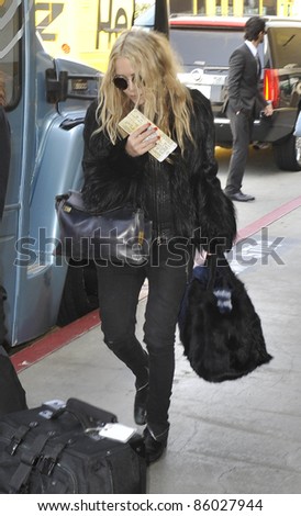 LOS ANGELES-APRIL 06: Ashley Olsen at LAX airport. April 06 in Los Angeles, California 2011