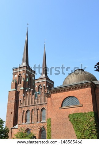 Roskilde Cathedral, church of the Danish royal family and unesco world heritage in Denmark