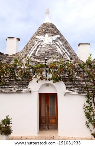 Trulli house with conical roofs in Alberobello, unesco world heritage, Italy