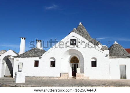 Trulli houses with conical roofs in Alberobello, unesco world heritage, Italy