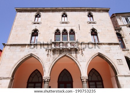 Croatian medieval architecture in the old town of Split, a unesco world heritage site in Croatia