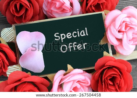 special offer sign, written on chalkboard