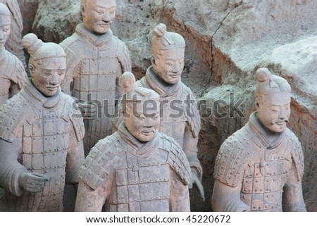 Xian: group of Terracotta warriors in China
