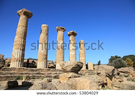 Agrigento, Sicily: ruins of Valley of temples, unesco world heritage in Italy