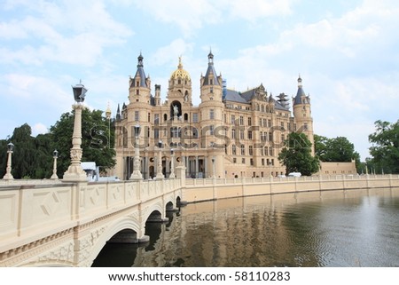 Schwerin castle, landmark castle in Northern Germany