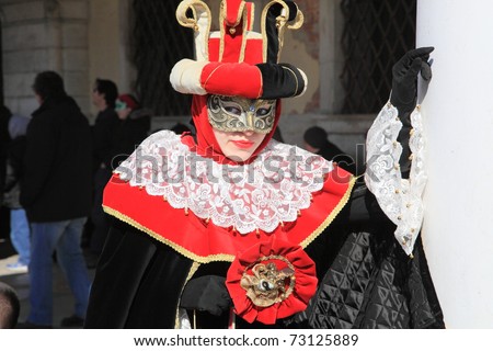 VENICE - FEBRUARY 26: Masked lady at the Venice Carnival festival on February 26, 2011 in Venice, Italy.