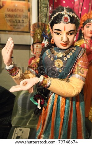 LUBECK - JUNE 8: medieval Indian puppets perform puppet show at TheaterFiguren on June 8, 2010 in Lubeck, Germany