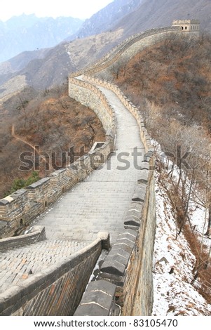 the great wall of China, Mutianyu section in winter