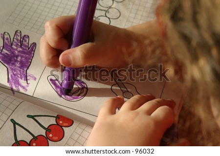 Child'S Hand Colouring A Book Stock Photo 96032 : Shutterstock Child'S Hand Colouring A Book Stock Photo 96032 : Shutterstock