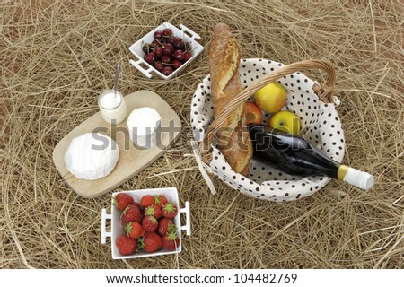 picnic basket on straw
