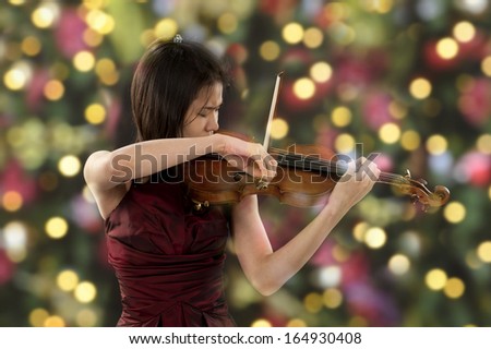 young female violin player