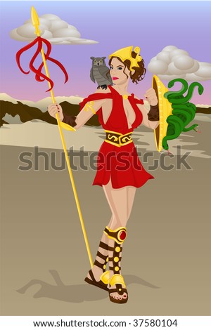 athena greek goddess. stock vector : Athena, Greek