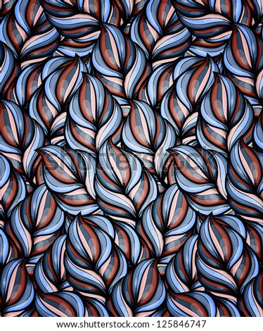seamless pattern with blue leaves - raster copy