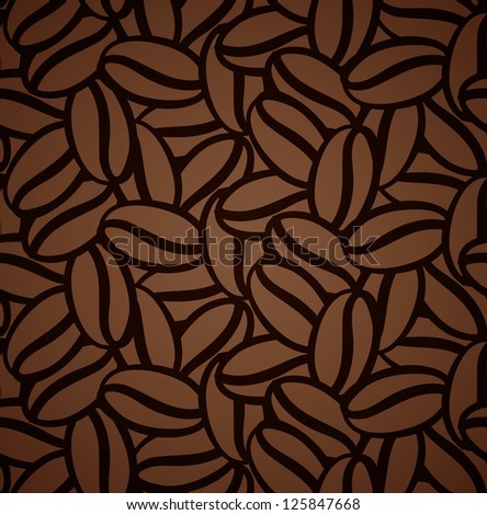 seamless pattern with coffee beans - raster copy