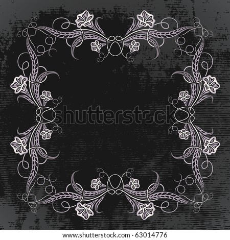 vintage frame with night flowers. raster copy