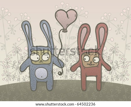 cute cartoon animals in love. we learn how to animals