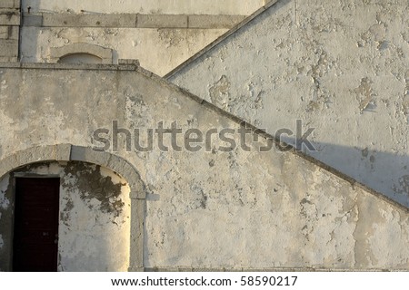Side view on a old stairs creating a pattern