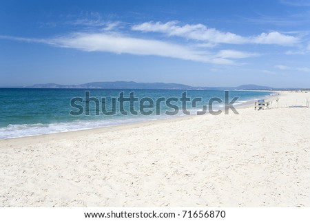 paradise beach; clean blue ocean with clean white sand