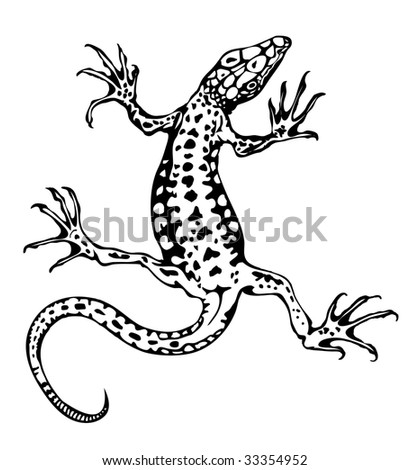 stock vector : Stylish lizard tattoo element.