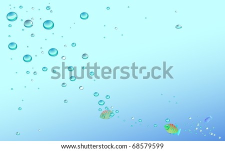 Desktop Backgrounds Bubbles. stock vector : Desktop background with ubbles and exotic fishes
