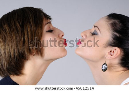stock photo two girls kissing