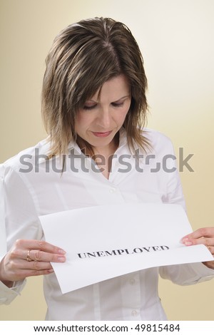 unemployed woman suffering