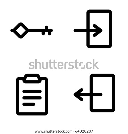 stock vector : Password, login, signin, logout icons. Icons are aligned to