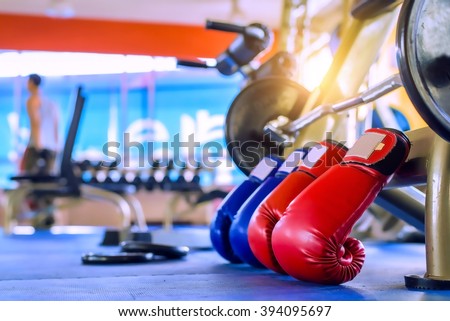 Boxing Gloves Red And Blue Gym Fitness - exercise The boxing Concept