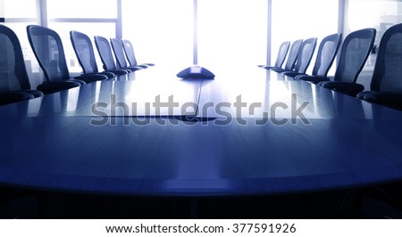 Business conference room or meeting room in bule tone/ For  business grow concept