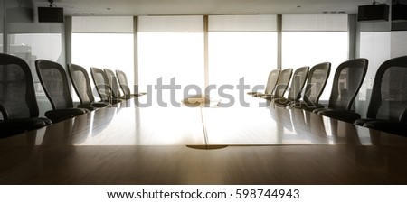 Sun-up in the morning with business conference room/ For  business grow concept
