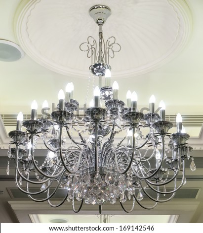 Crystal Chandelier. Luxury Crystals Of A Modern Chandelier.