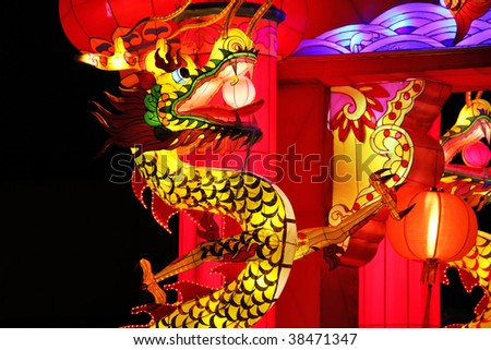 Traditional Chinese Dragon Light Display