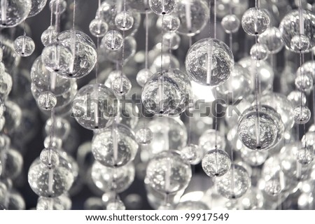 Luxury Crystal Chandelier. Close up on the crystal of a contemporary crystal decoration.