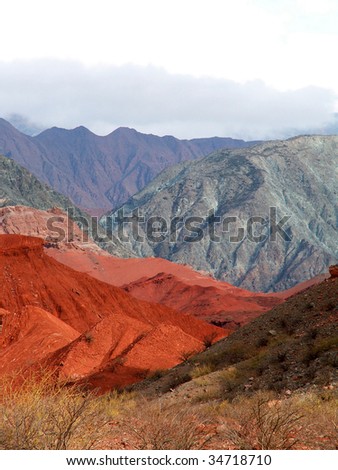 Colorful mountains in Quebrada de Cafayate, northern Argentina