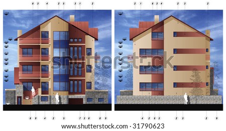 front and back view of residence building