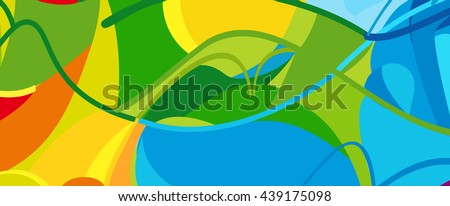 Rio. 2016 Brazil Games abstract colorful pattern. Summer of athletic games 2016 - Green, orange, yellow, blue. Paralympic. Disabled activity Sport Games. Brazilian Sport background Design advertising