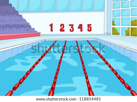 Swimming Pool. Cartoon Background. Vector Illustration Eps 10